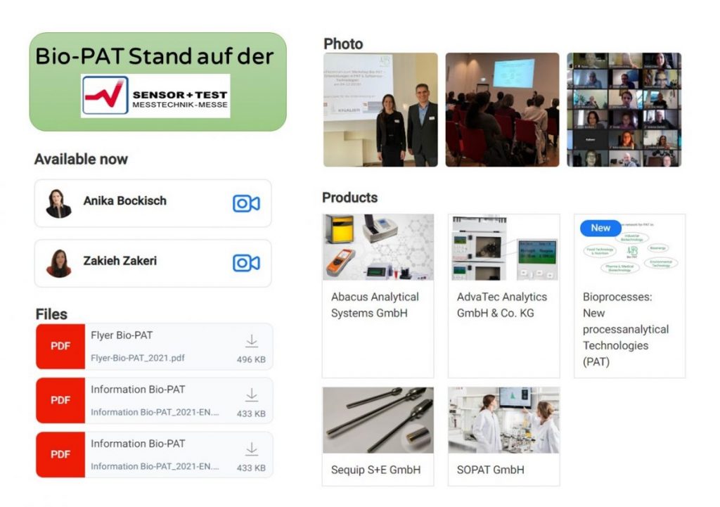 Bio-PAT auf der Sensor+Test (online)